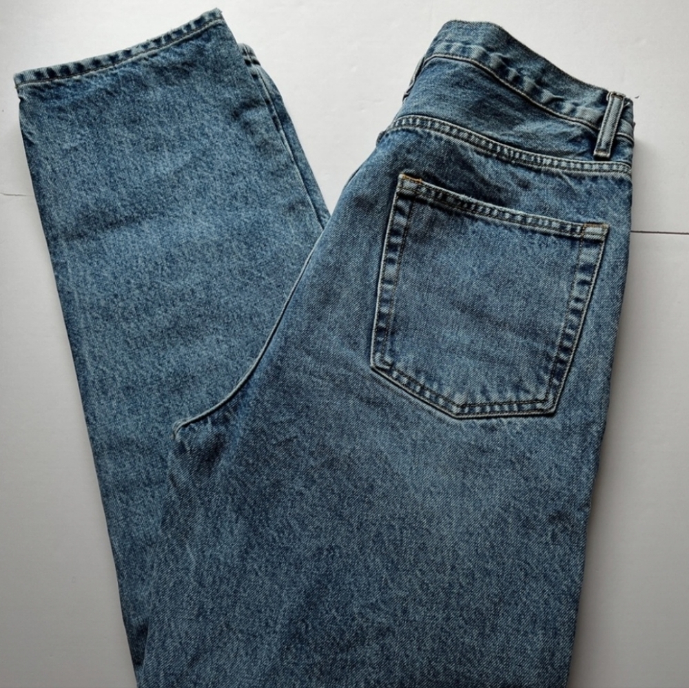Zara Vintage Blue Washed Button Fly Straight